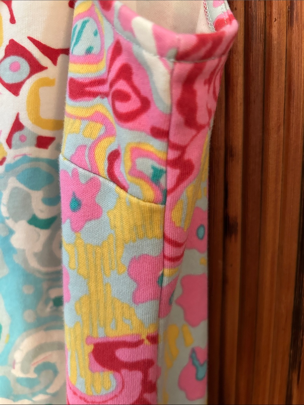 Talbots Pink & Turquoise Sleeveless Mosaic V-Neck Shift Dress - Picture 5 of 13